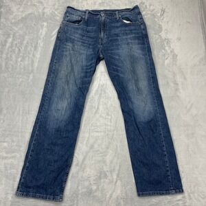 Levi's 569 Jeans Mens 34x32 Blue Denim Regular Fit Mid Rise Red Tab Straight Leg